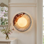 Orli Red Marble Wall Sconce - Elegant Stone Lighting Fixture