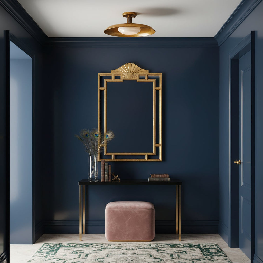 Draper Ceiling Lamp Antique Gold Modern Flush-Mount Light