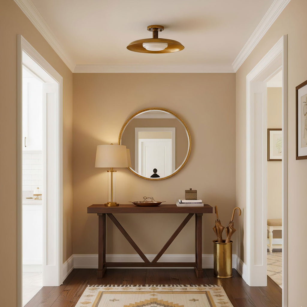 Draper Ceiling Lamp Antique Gold Modern Flush-Mount Light