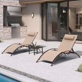 Outdoor Chaise Lounge Chair with Adjustable Backrest & Durable Aluminum Frame for Ultimate Backyard Relaxation