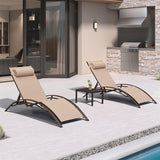 Outdoor Chaise Lounge Chair with Adjustable Backrest & Durable Aluminum Frame for Ultimate Backyard Relaxation