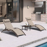 Outdoor Chaise Lounge Chair with Adjustable Backrest & Durable Aluminum Frame for Ultimate Backyard Relaxation