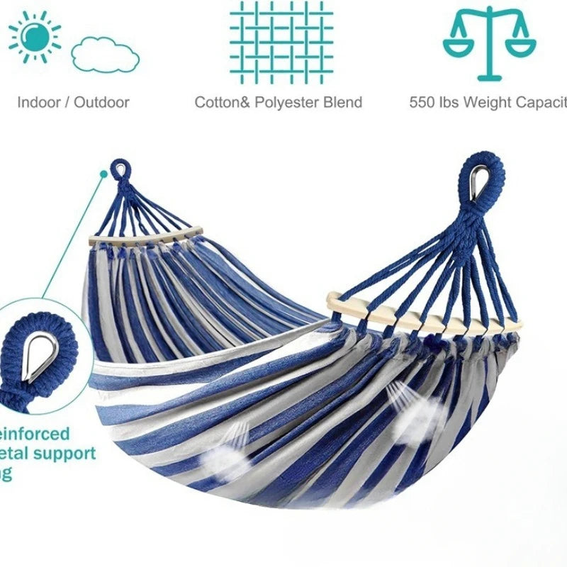 Outdoor Retreat | Camping Hammock with Anti-Roll Design | Portable Comfort for Outdoor Relaxation