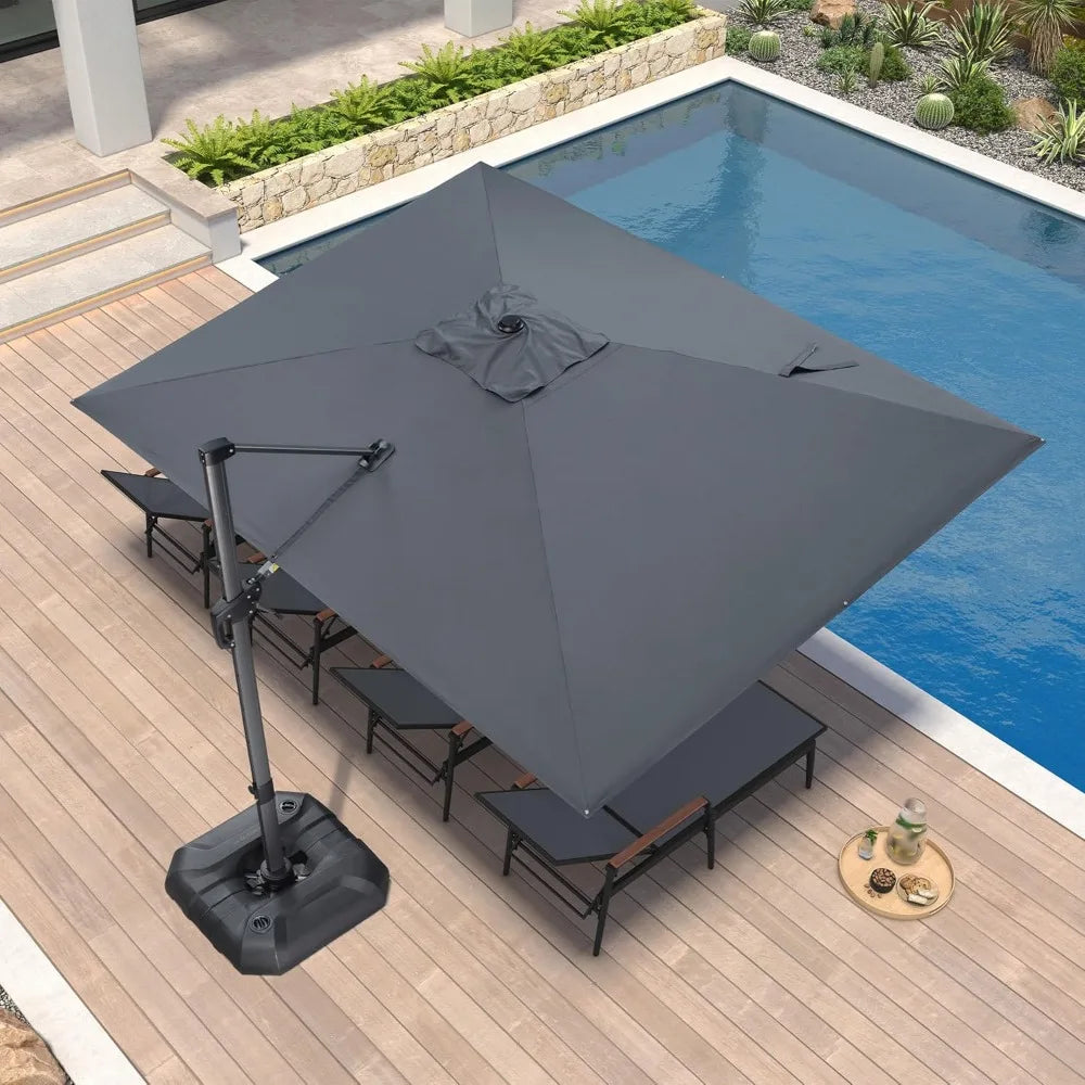 Outdoor Umbrella | 9' x 11.5' Cantilever Patio Umbrella with 360-Degree Rotation | Durable Aluminum Frame for Maximum Shade