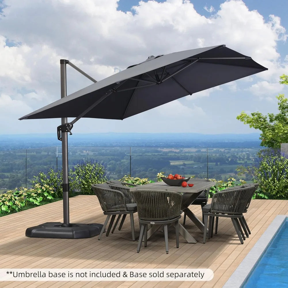 Outdoor Umbrella | 9' x 11.5' Cantilever Patio Umbrella with 360-Degree Rotation | Durable Aluminum Frame for Maximum Shade