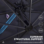 Outdoor Umbrella | 9' x 11.5' Cantilever Patio Umbrella with 360-Degree Rotation | Durable Aluminum Frame for Maximum Shade