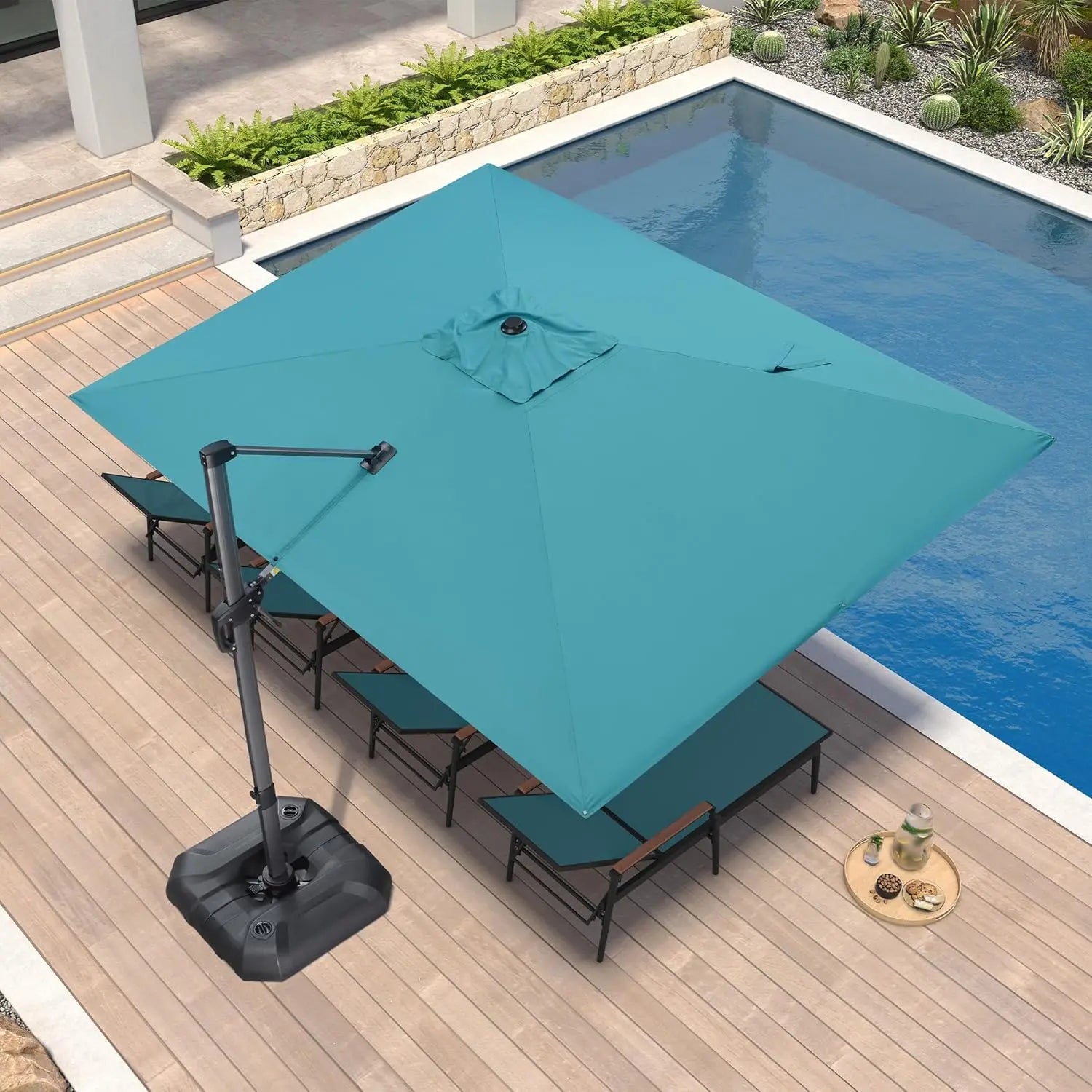 Outdoor Umbrella | 9' x 11.5' Cantilever Patio Umbrella with 360-Degree Rotation | Durable Aluminum Frame for Maximum Shade