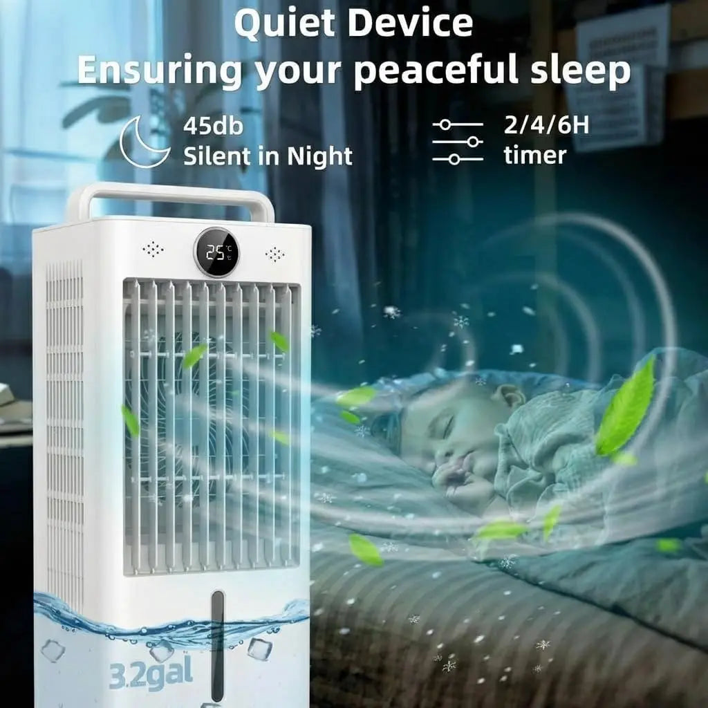 Portable Air Conditioner | 3-in-1 Evaporative Cooler with HEPA Filter | Efficient Cooling for Home and Office