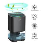 Portable Dehumidifier | 1000ml Compact Design with Air Filter & Night Light | Ideal for Cleaner, Drier Air