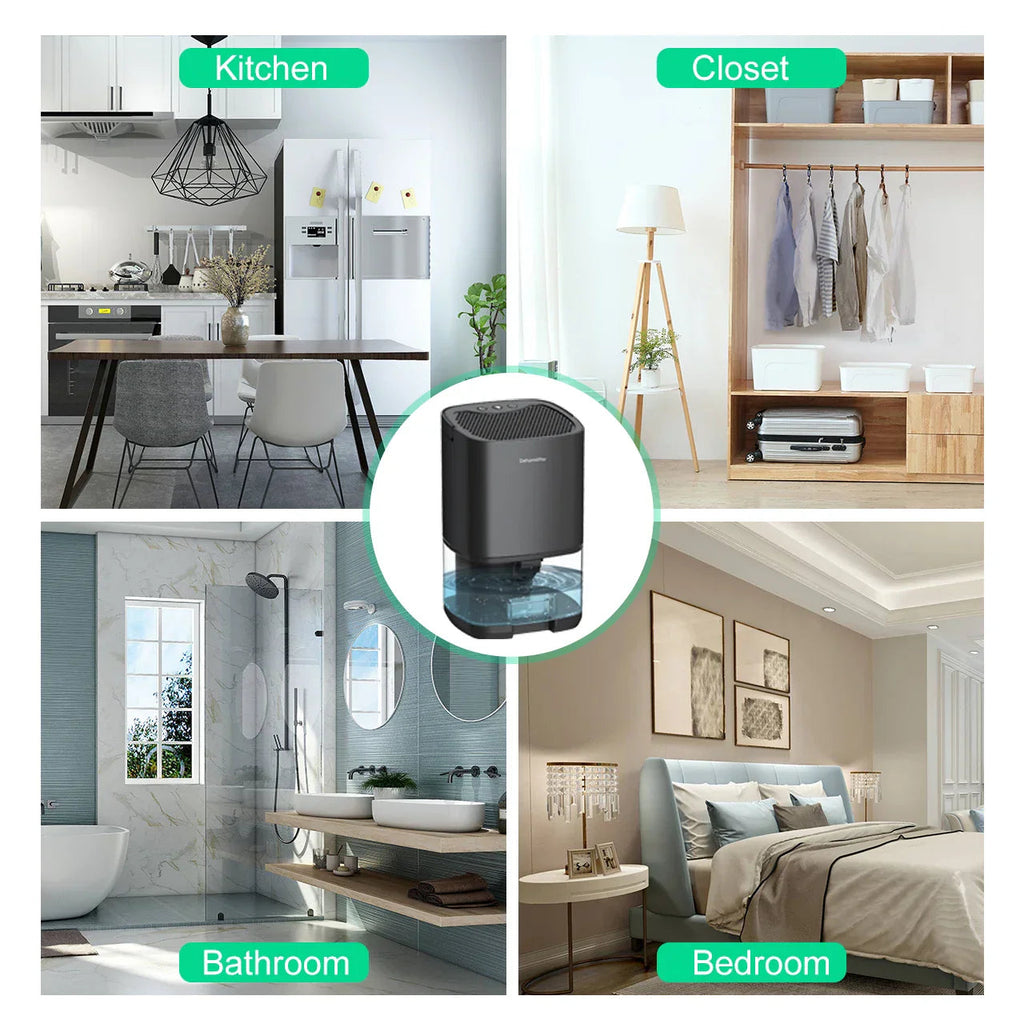 Portable Dehumidifier | 1000ml Compact Design with Air Filter & Night Light | Ideal for Cleaner, Drier Air