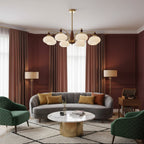 Retro Calliope Chandelier Mid-Century Tiered Glass Light Fixture