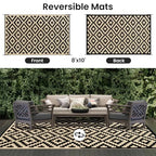 Reversible Outdoor Rug | Waterproof Plastic Mat with Non-Slip Design for Indoor and Outdoor Use