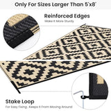 Reversible Outdoor Rug | Waterproof Plastic Mat with Non-Slip Design for Indoor and Outdoor Use
