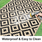 Reversible Outdoor Rug | Waterproof Plastic Mat with Non-Slip Design for Indoor and Outdoor Use