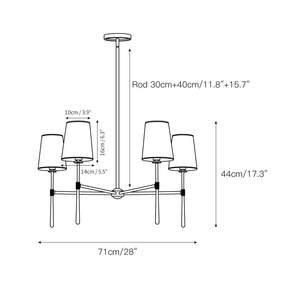 Rhodes Round Chandelier - Elegant Modern Ceiling Lighting Fixture