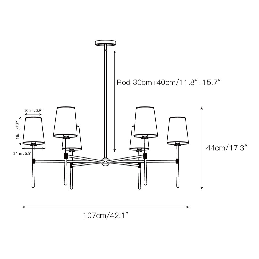 Rhodes Round Chandelier - Elegant Modern Ceiling Lighting Fixture