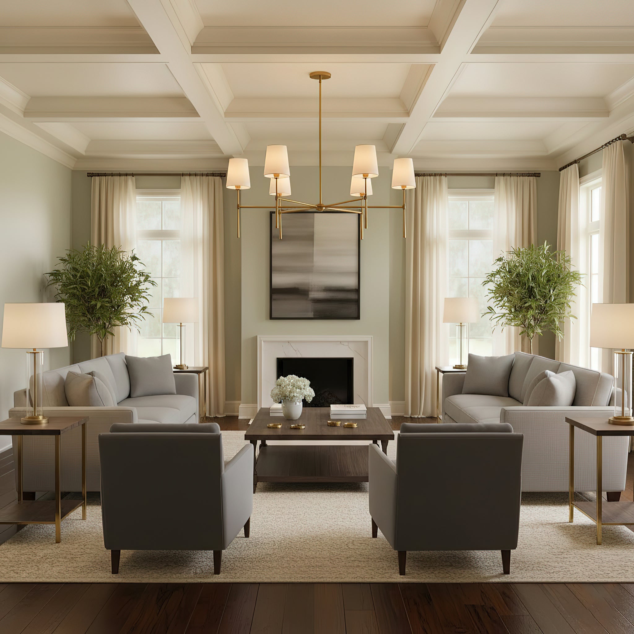 Rhodes Round Chandelier - Elegant Modern Ceiling Lighting Fixture