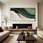 RicherArt | Green Abstract Canvas Prints with Hand-Painted Design | Unique Wall Art for Artistic Ambiance