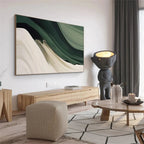 RicherArt | Green Abstract Canvas Prints with Hand-Painted Design | Unique Wall Art for Artistic Ambiance
