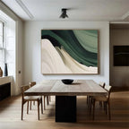 RicherArt | Green Abstract Canvas Prints with Hand-Painted Design | Unique Wall Art for Artistic Ambiance