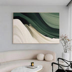 RicherArt | Green Abstract Canvas Prints with Hand-Painted Design | Unique Wall Art for Artistic Ambiance