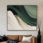 RicherArt | Green Abstract Canvas Prints with Hand-Painted Design | Unique Wall Art for Artistic Ambiance