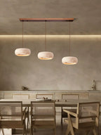 Natural Travertine Stone Donut Pendant Light – Minimalist Organic Modern Hanging Lamp