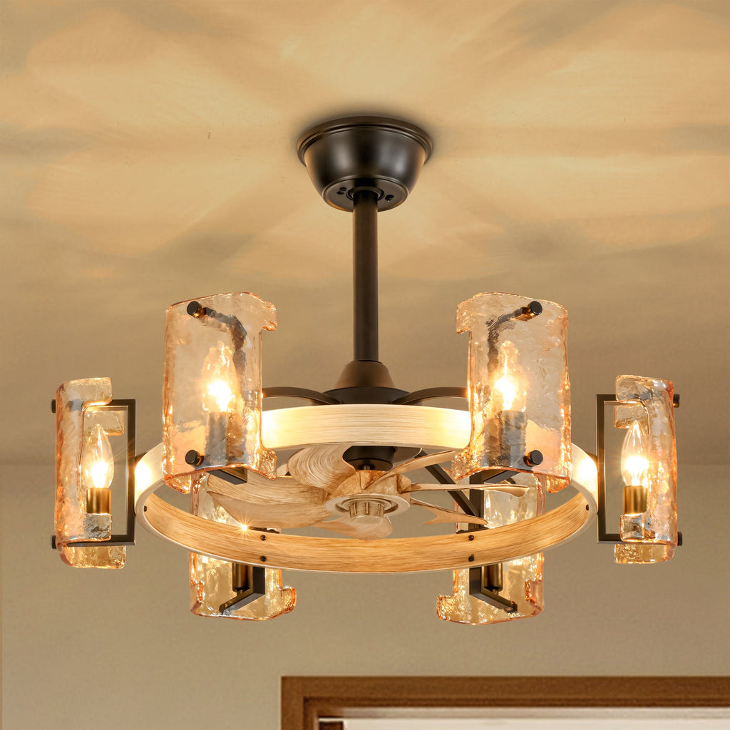 Rustic Charm | Ceiling Fan with Lights & Dimmable Feature | Whisper-Quiet Operation for Year-Round Comfort