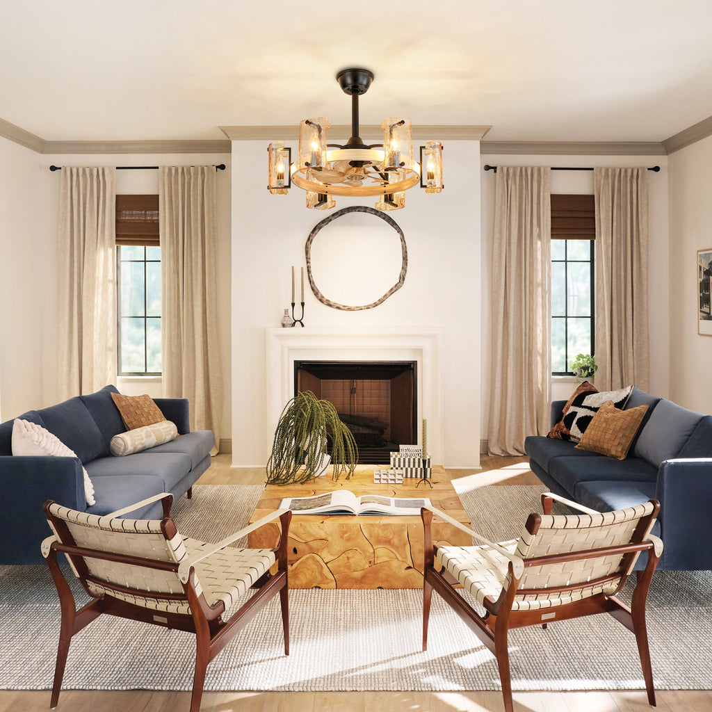 Rustic Charm | Ceiling Fan with Lights & Dimmable Feature | Whisper-Quiet Operation for Year-Round Comfort