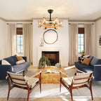 Rustic Charm | Ceiling Fan with Lights & Dimmable Feature | Whisper-Quiet Operation for Year-Round Comfort