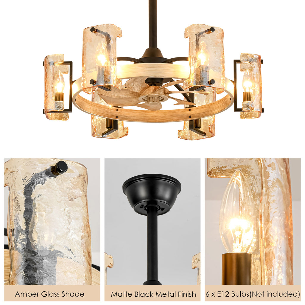 Rustic Charm | Ceiling Fan with Lights & Dimmable Feature | Whisper-Quiet Operation for Year-Round Comfort