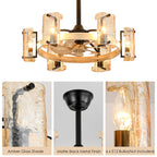 Rustic Charm | Ceiling Fan with Lights & Dimmable Feature | Whisper-Quiet Operation for Year-Round Comfort