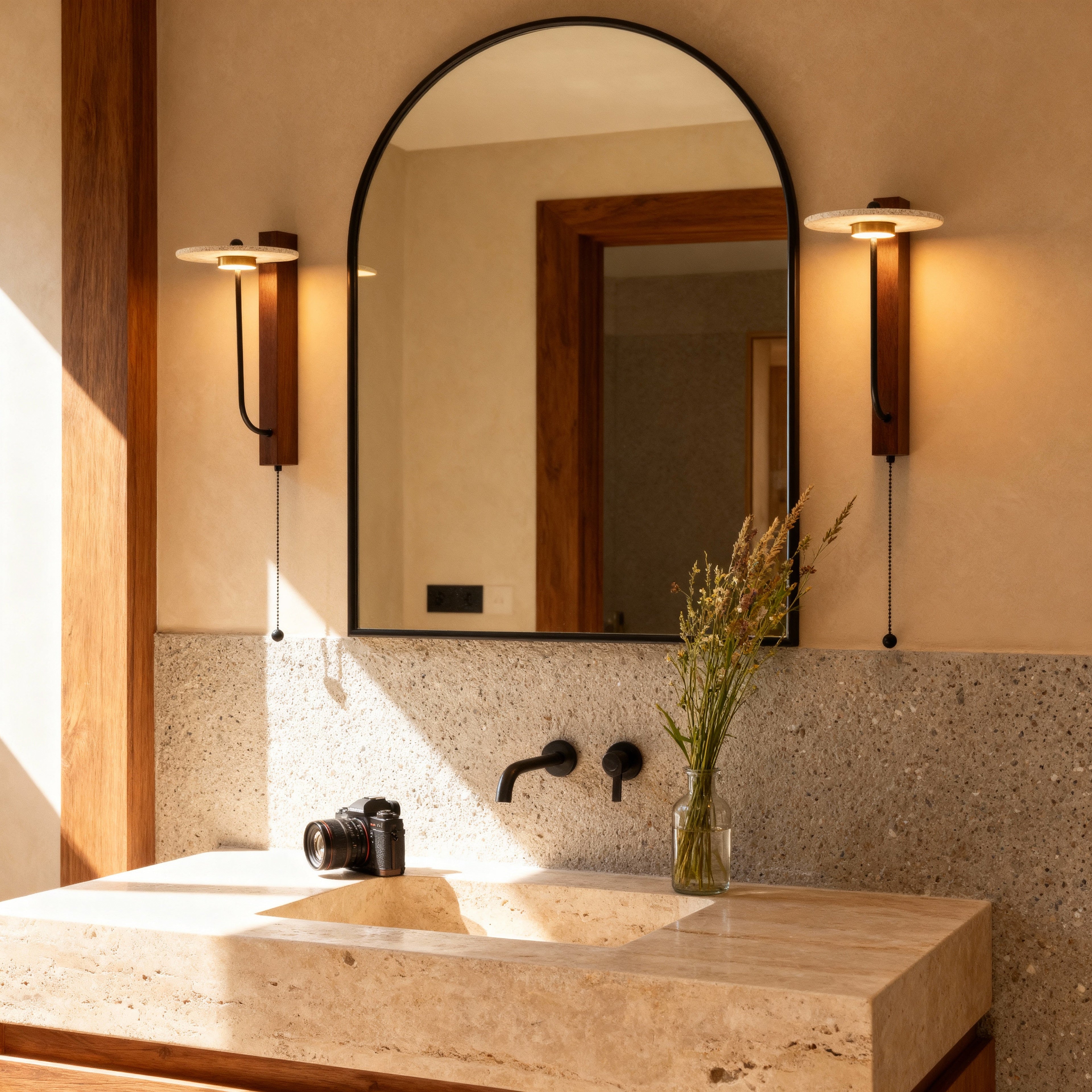 RuvoStone | Elegant Contemporary Wall Sconce Lighting with Natural Materials