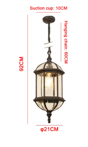 Vintage Rustic Cylinder Waterproof Outdoor LED Pendant Lantern