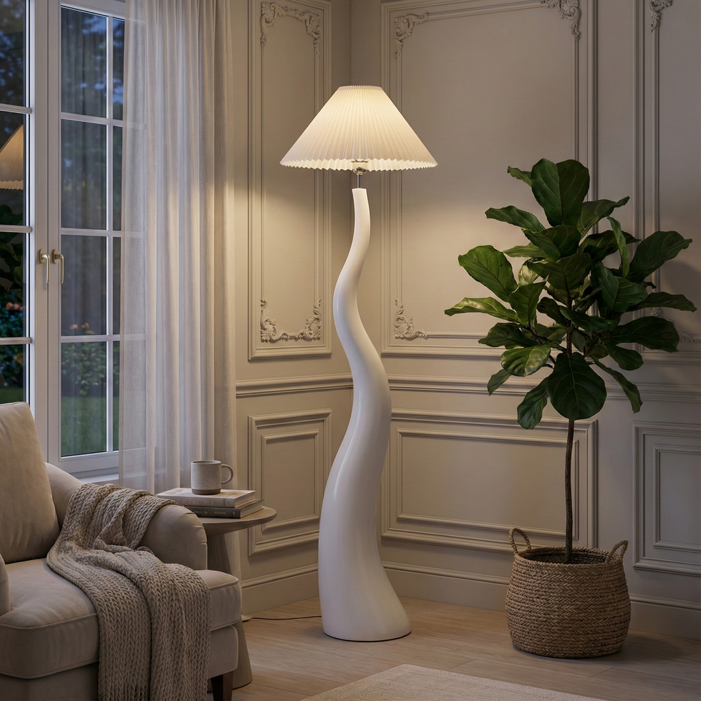 Sia | Elegant Organic Resin Table Lamp for Living Room or Bedroom