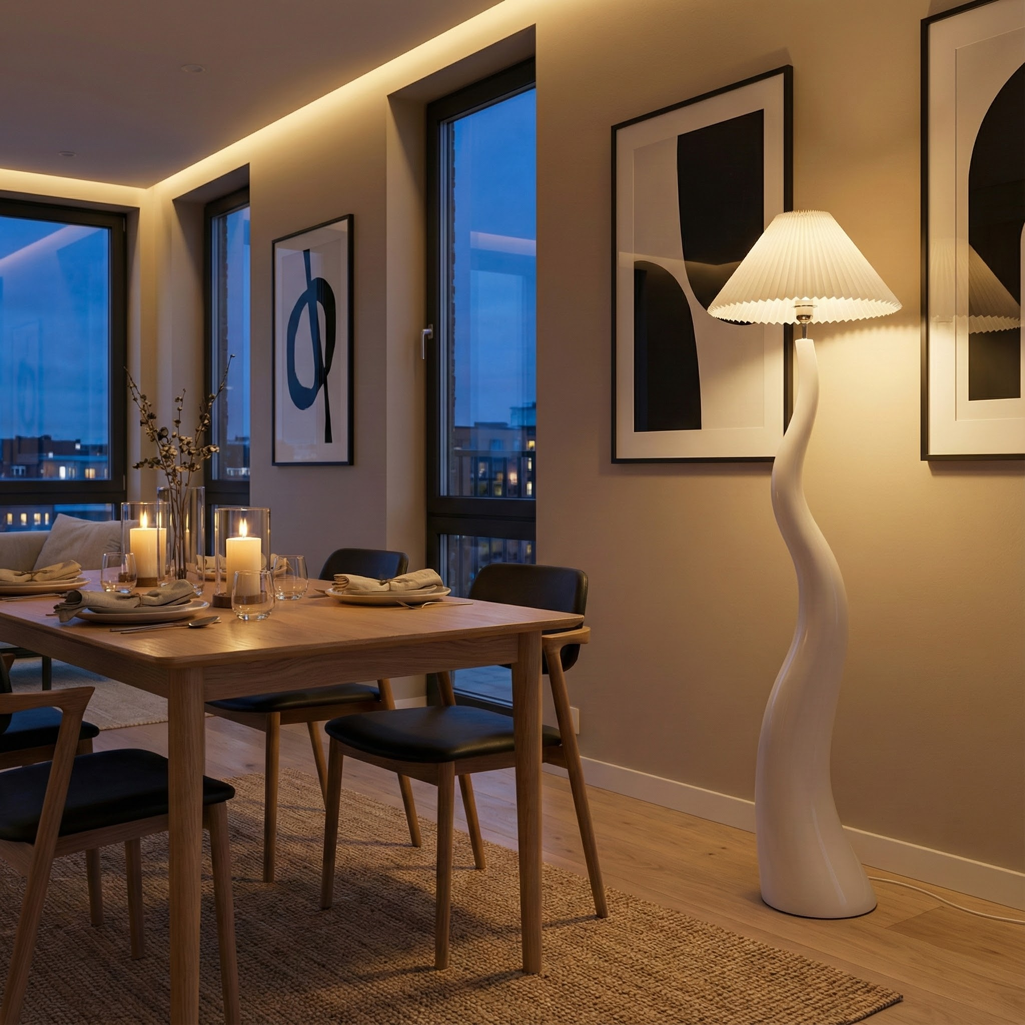 Sia | Elegant Organic Resin Table Lamp for Living Room or Bedroom