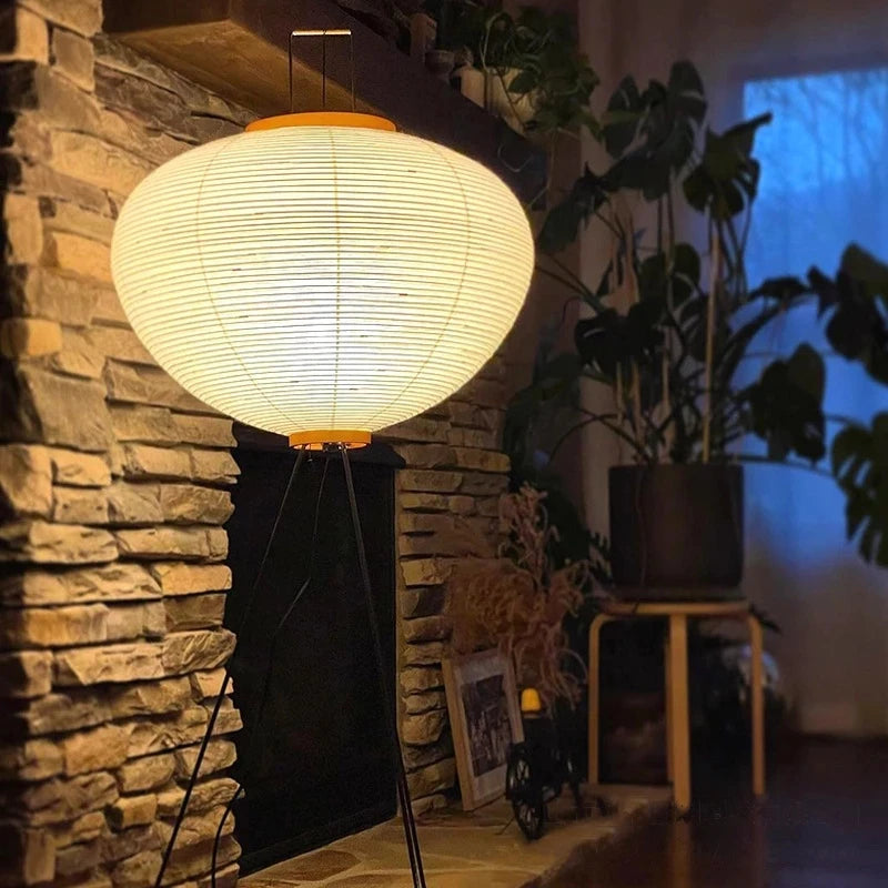 Japanese Xuan Paper Floor Lamp - Retro Art Design for Living Room