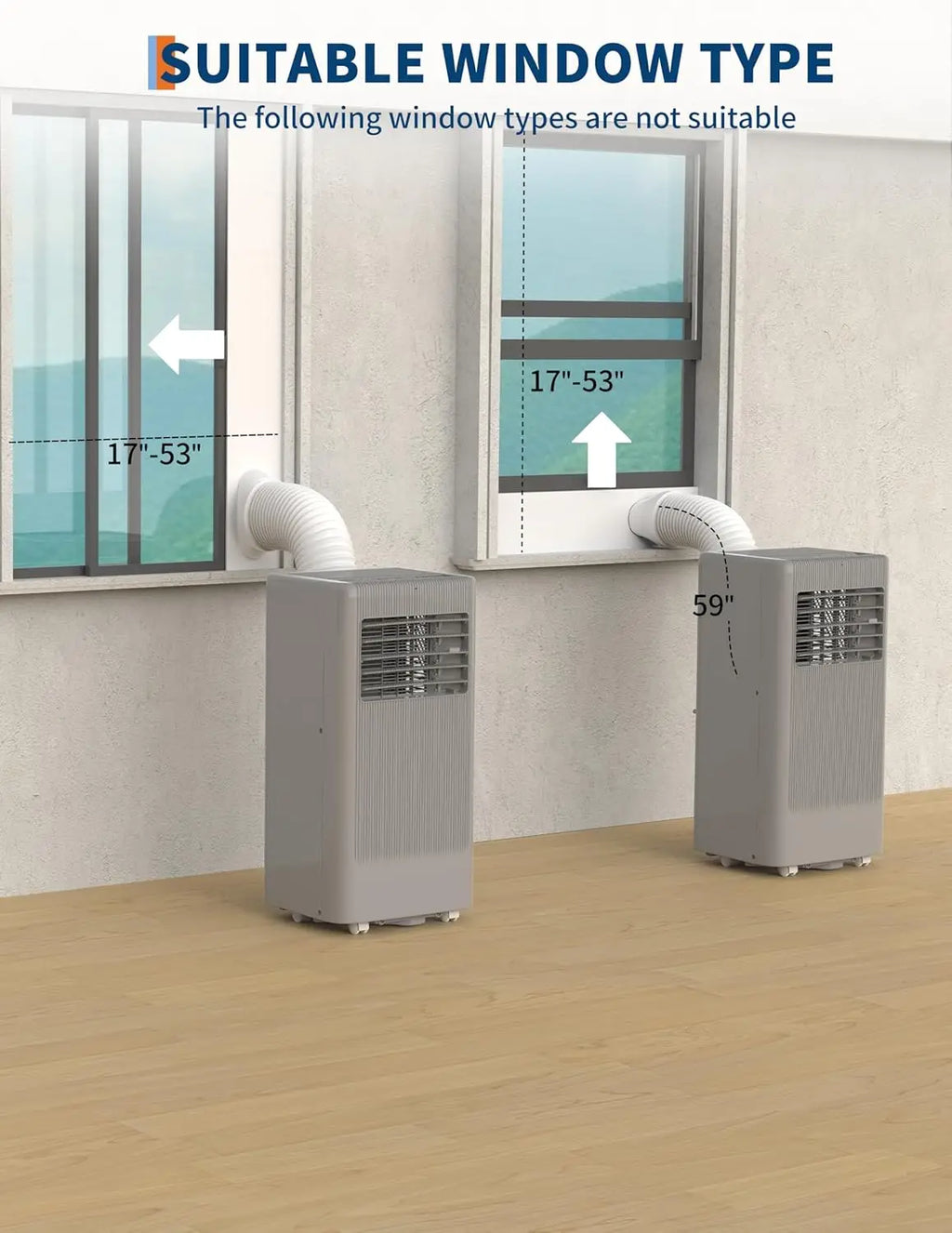 Smart Compact | Portable AC Unit with 8,000 BTU Cooling Power | Ideal for Rooms up to 350 Sq.Ft.