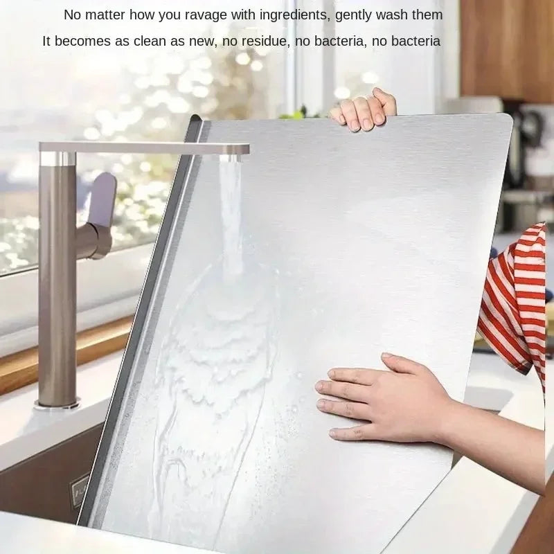 Stainless Steel Large Cutting Board with Double-Sided Design | Durable & Hygienic for Versatile Food Preparation