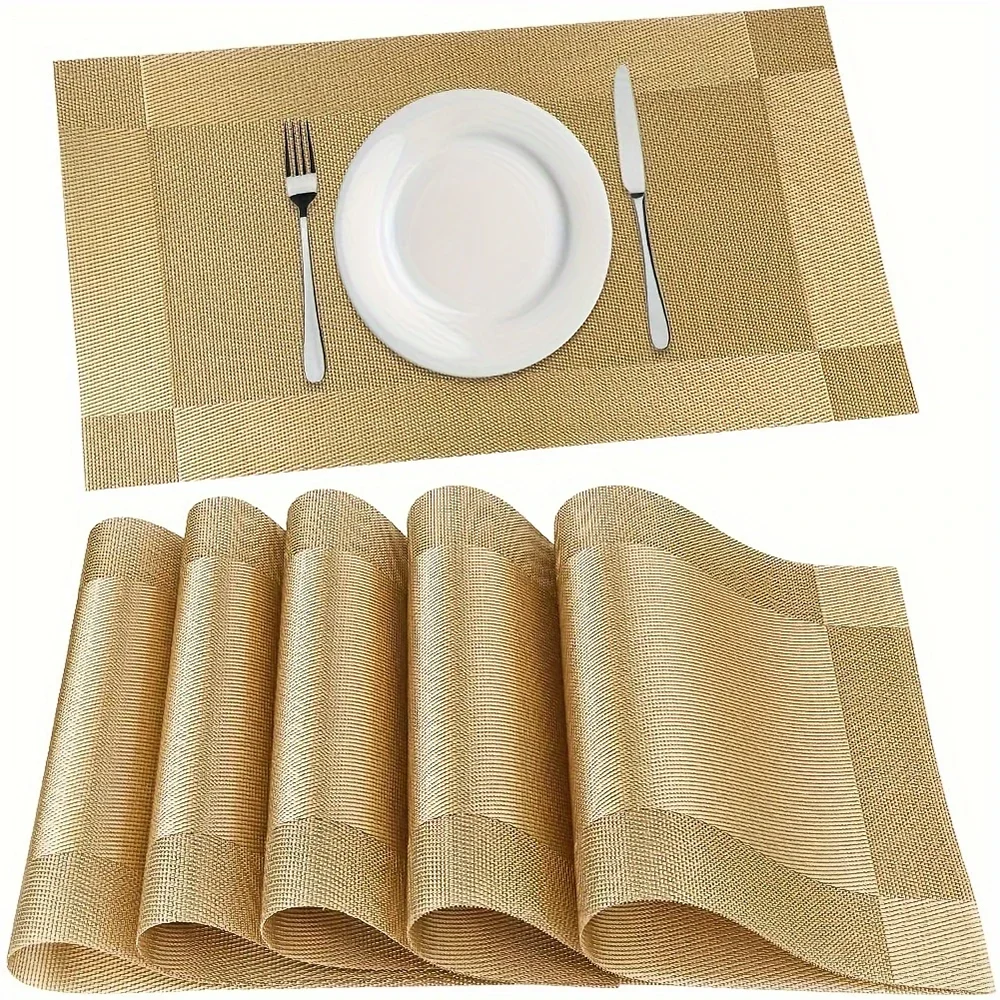 Tischsets aus gewebtem PVC, hitzebeständig bis 100 °C