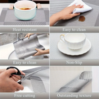Stylish Woven Placemats | Heat-Resistant PVC Table Mats for Elegant Dining