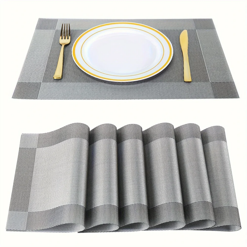 Stylish Woven Placemats | Heat-Resistant PVC Table Mats for Elegant Dining