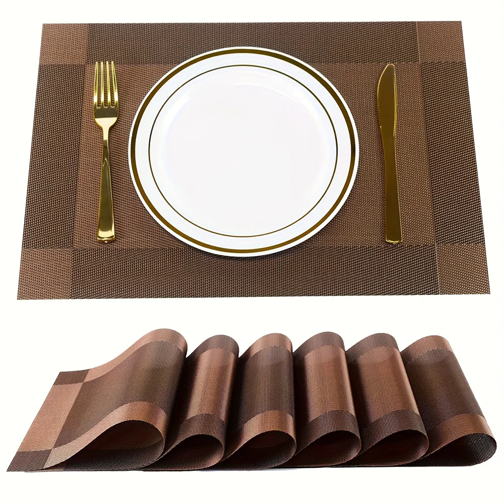 Tischsets aus gewebtem PVC, hitzebeständig bis 100 °C
