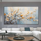 Textured Abstract Wall Art | Hand-Painted Canvas Prints with Flower Design | Unique Home Decor for Artistic Ambiance