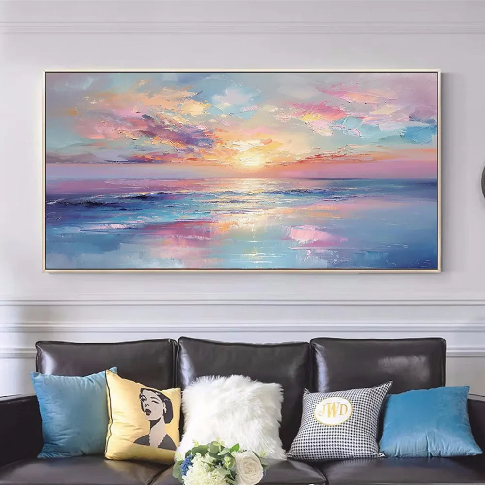 Wandbild mit Struktur, handgemalt auf Leinen-Leinwand