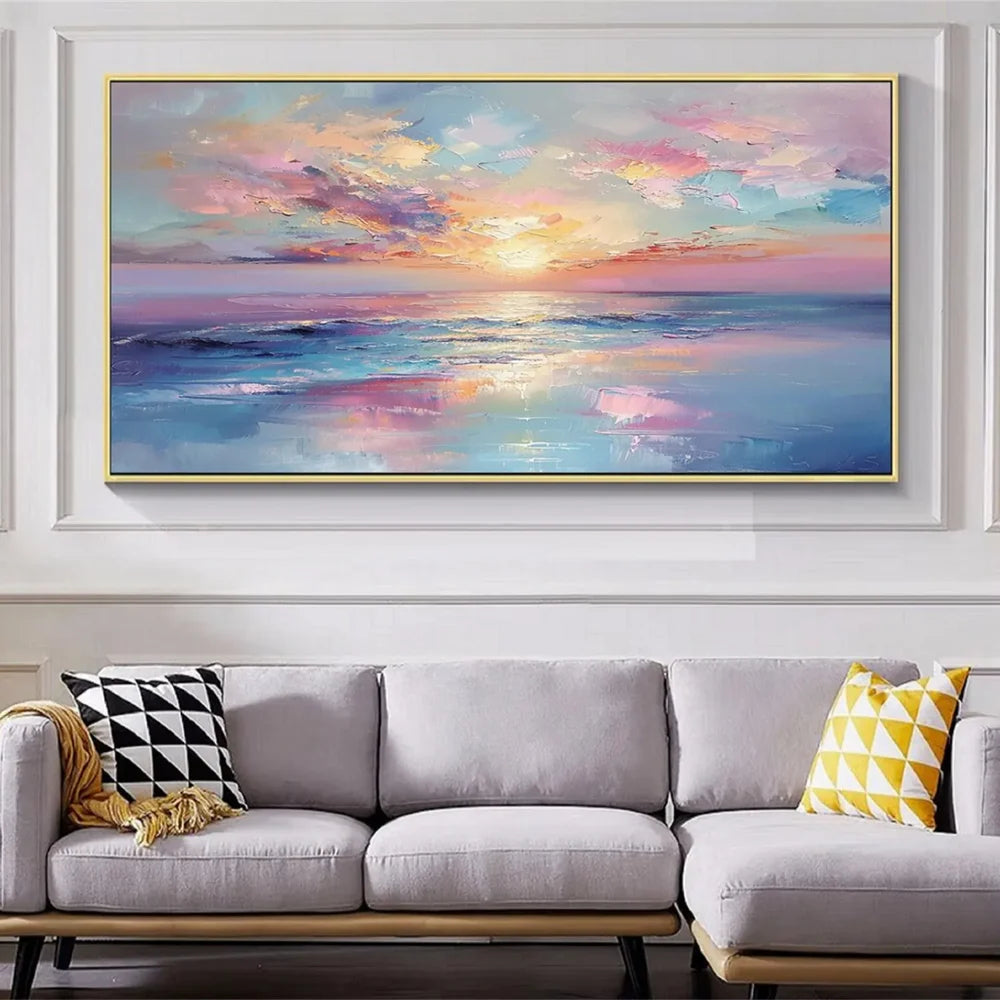 Wandbild mit Struktur, handgemalt auf Leinen-Leinwand