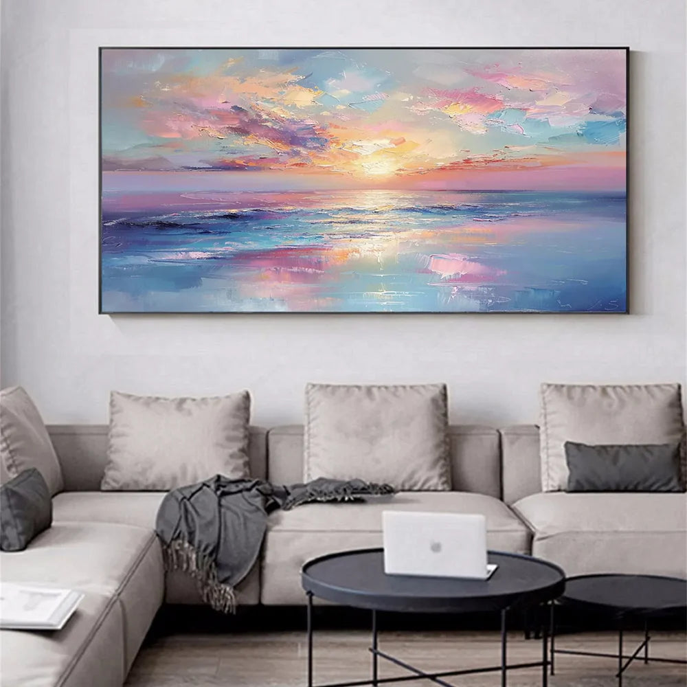 Wandbild mit Struktur, handgemalt auf Leinen-Leinwand