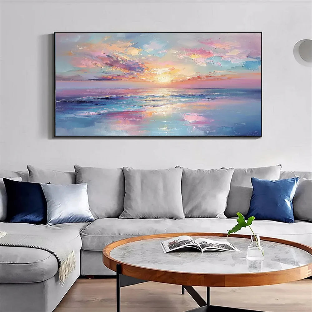 Wandbild mit Struktur, handgemalt auf Leinen-Leinwand