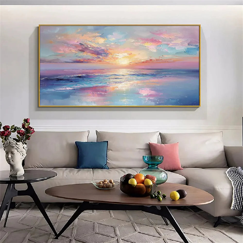 Wandbild mit Struktur, handgemalt auf Leinen-Leinwand