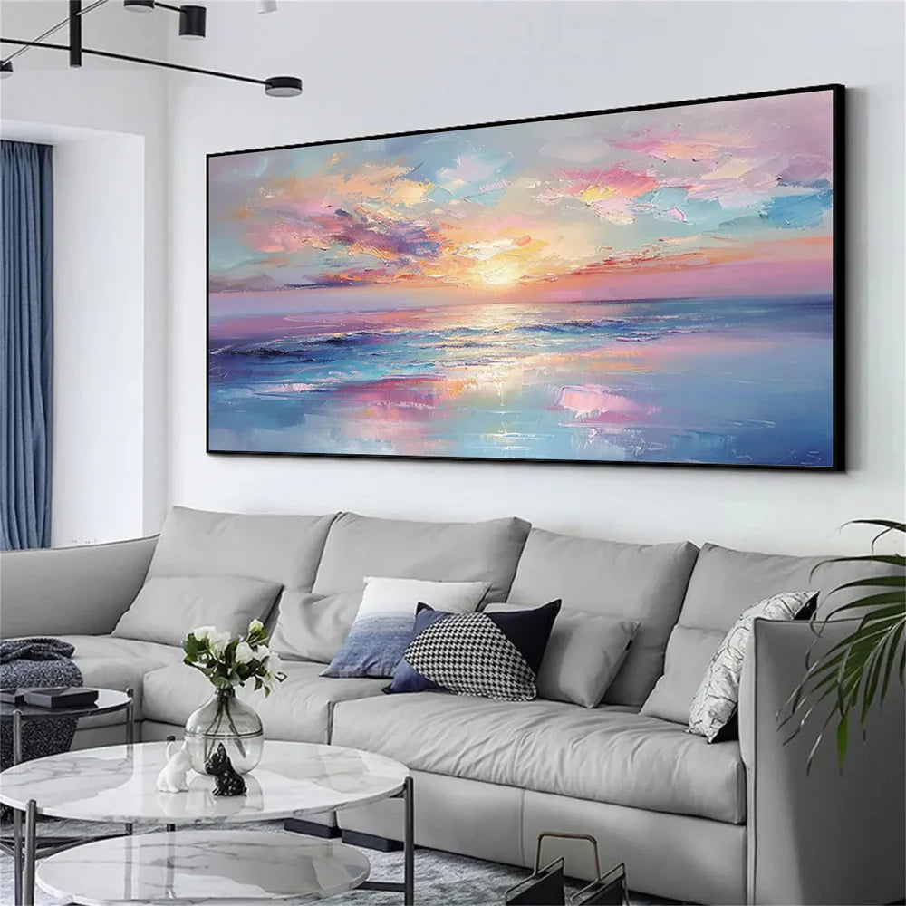 Wandbild mit Struktur, handgemalt auf Leinen-Leinwand